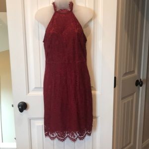 NWT Burgundy Lace Cocktail Dress size 8